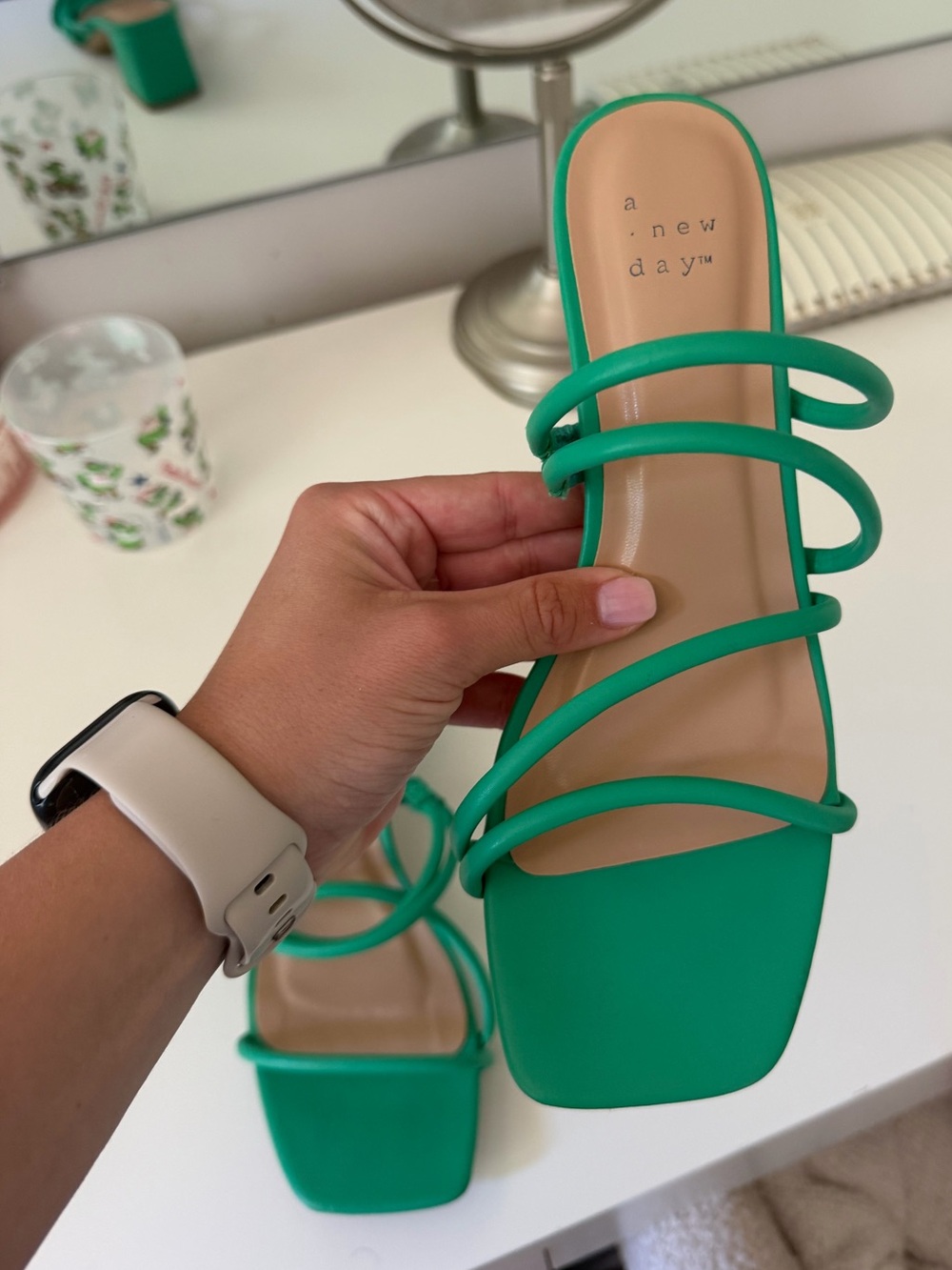a new day Green Multi-Strap Slide Sandals